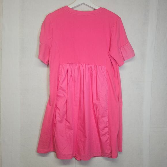 NWT English Factory Mixed Media Ruffled Short-Sleeve Mini Dress - Picture 10 of 10